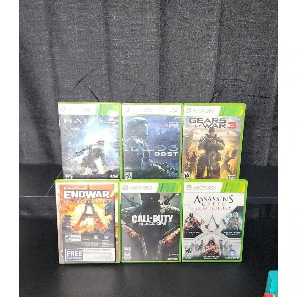 Lot Of 6 Games HALO (Xbox 360) 3, 4, Gears Of War 3, Black Ops, End War, & More!